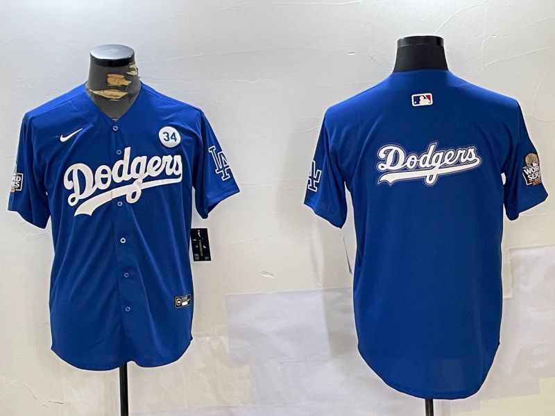 Men Los Angeles Dodgers Blank Blue Game 2024 Nike MLB Jersey style 11204->women mlb jersey->Women Jersey